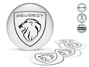 Peugeot Gewölbte Sticker Logo Harz-Radplaketten